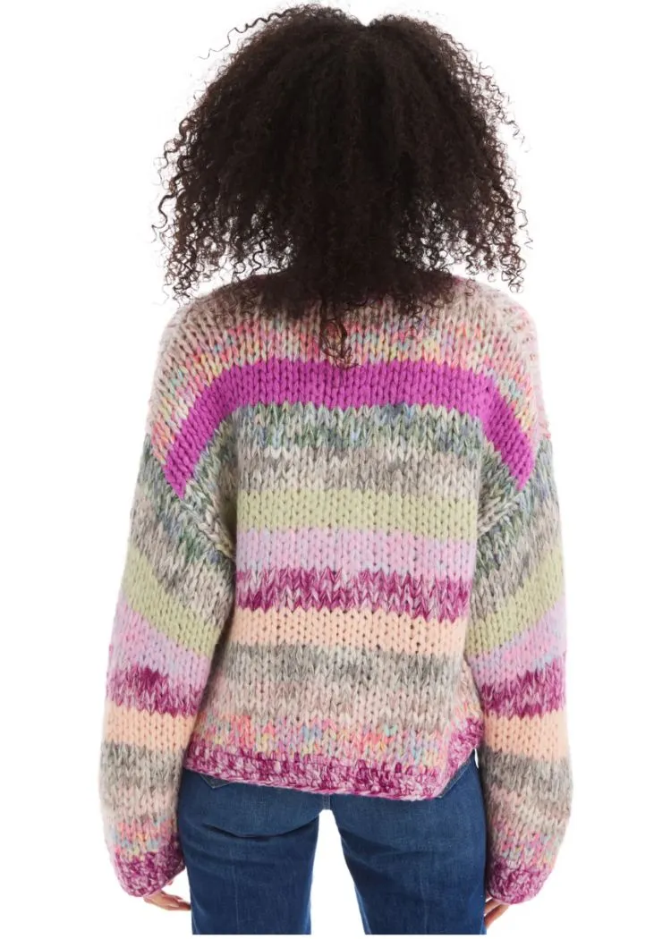 Allison Cropped Jodi Cardigan- Multi Pastel