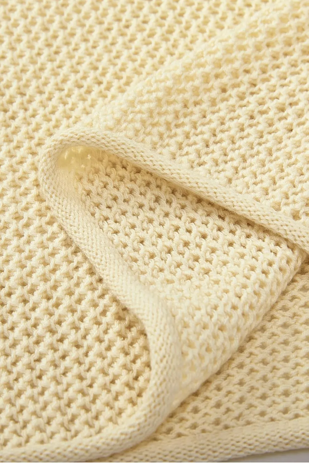 Arach&Cloz 2025 Womens Crochet Tops Wool Blended Sweaters Lightweight Long Sleeve Crew Neck Spring Fashion Knit Outfits