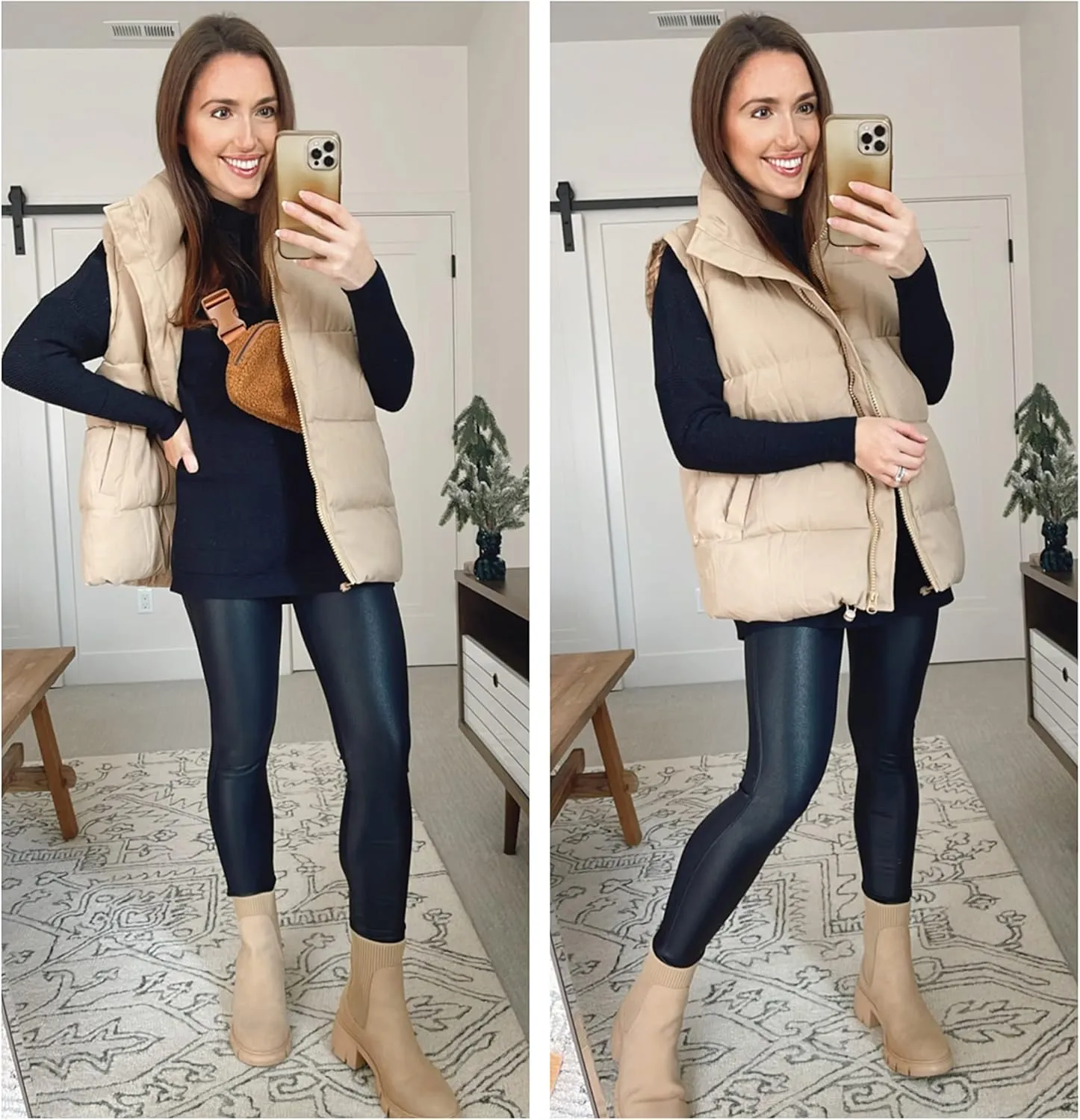 Athlisan Womens Zip Up Puffer Vest Stand Collar Sleeveless Padded Jacket Coat