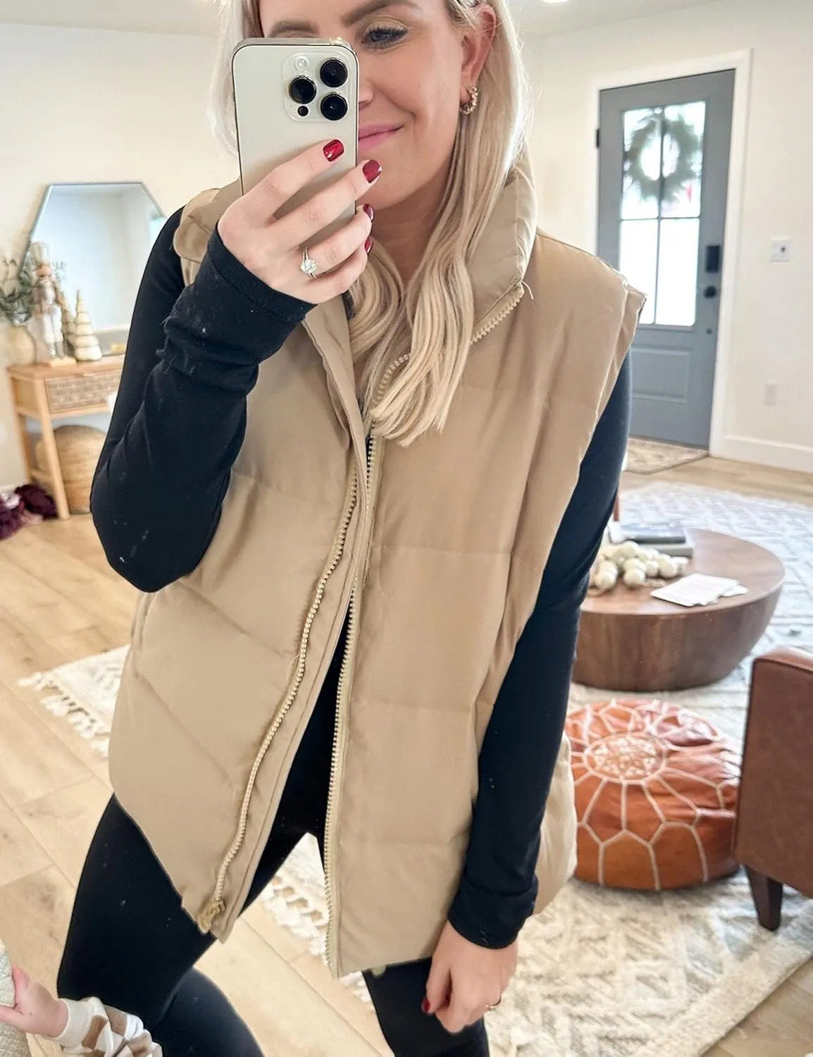 Athlisan Womens Zip Up Puffer Vest Stand Collar Sleeveless Padded Jacket Coat