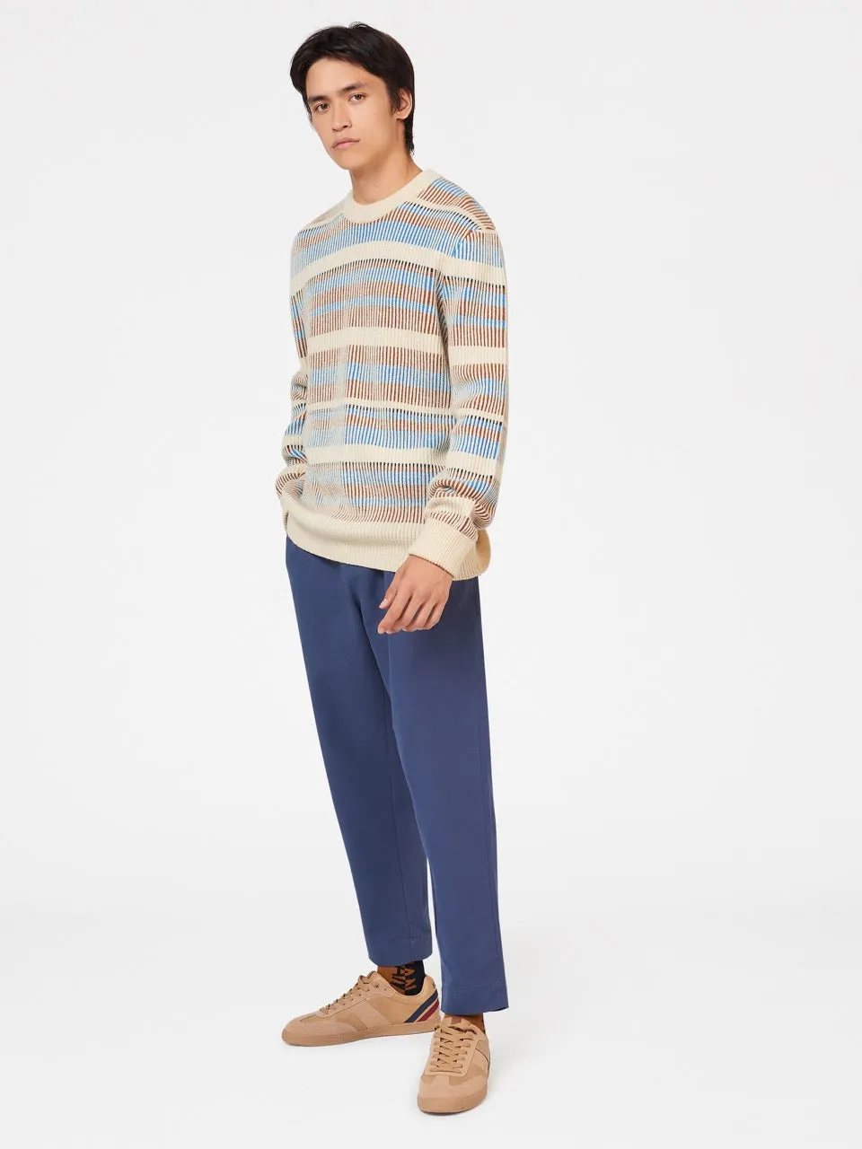 B by Ben Sherman Stripe Knit Sweater - Ivory