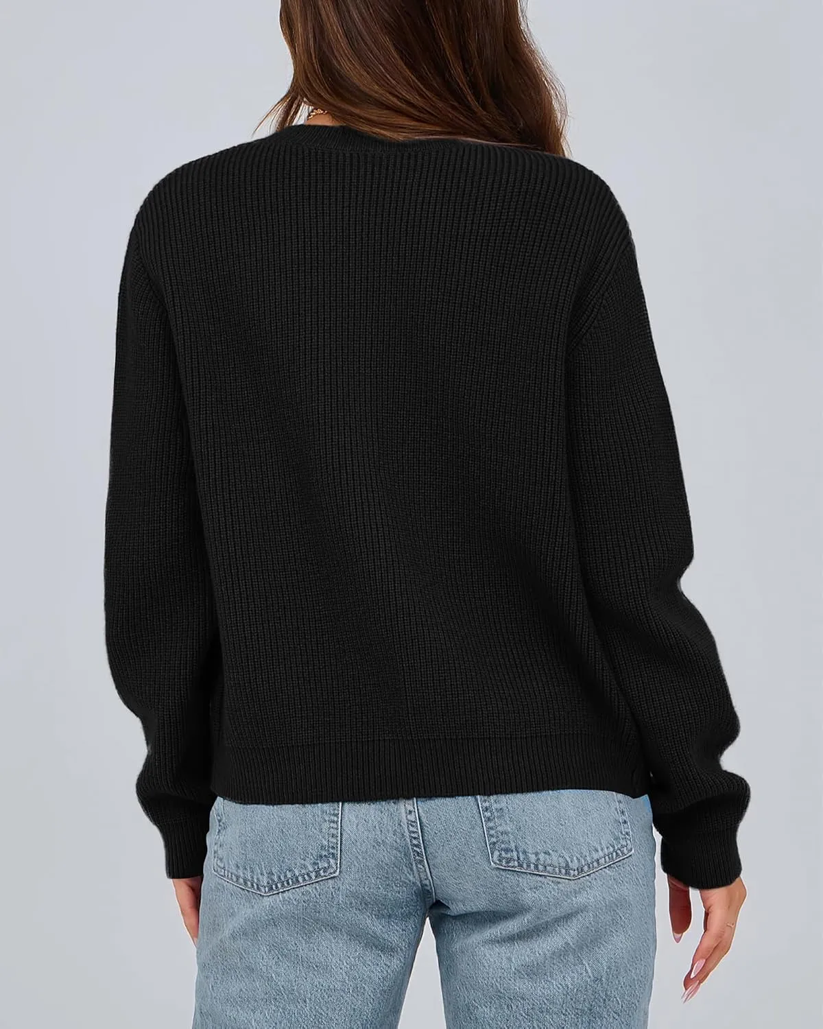 BTFBM Cardigan Sweaters for Women Trendy 2025 Fall Open Front Long Sleeve Button Down Bow Knot Cropped Lady Jacket