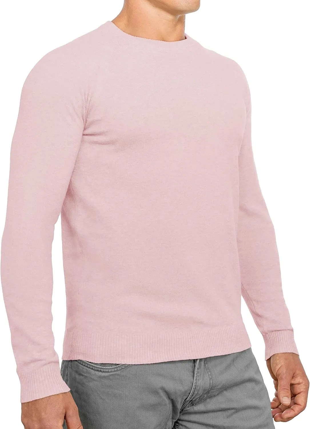 CC Perfect Slim Fit Crewneck Sweaters for Men | Lightweight Breathable Mens Sweater | Soft Fitted Pullover for Men