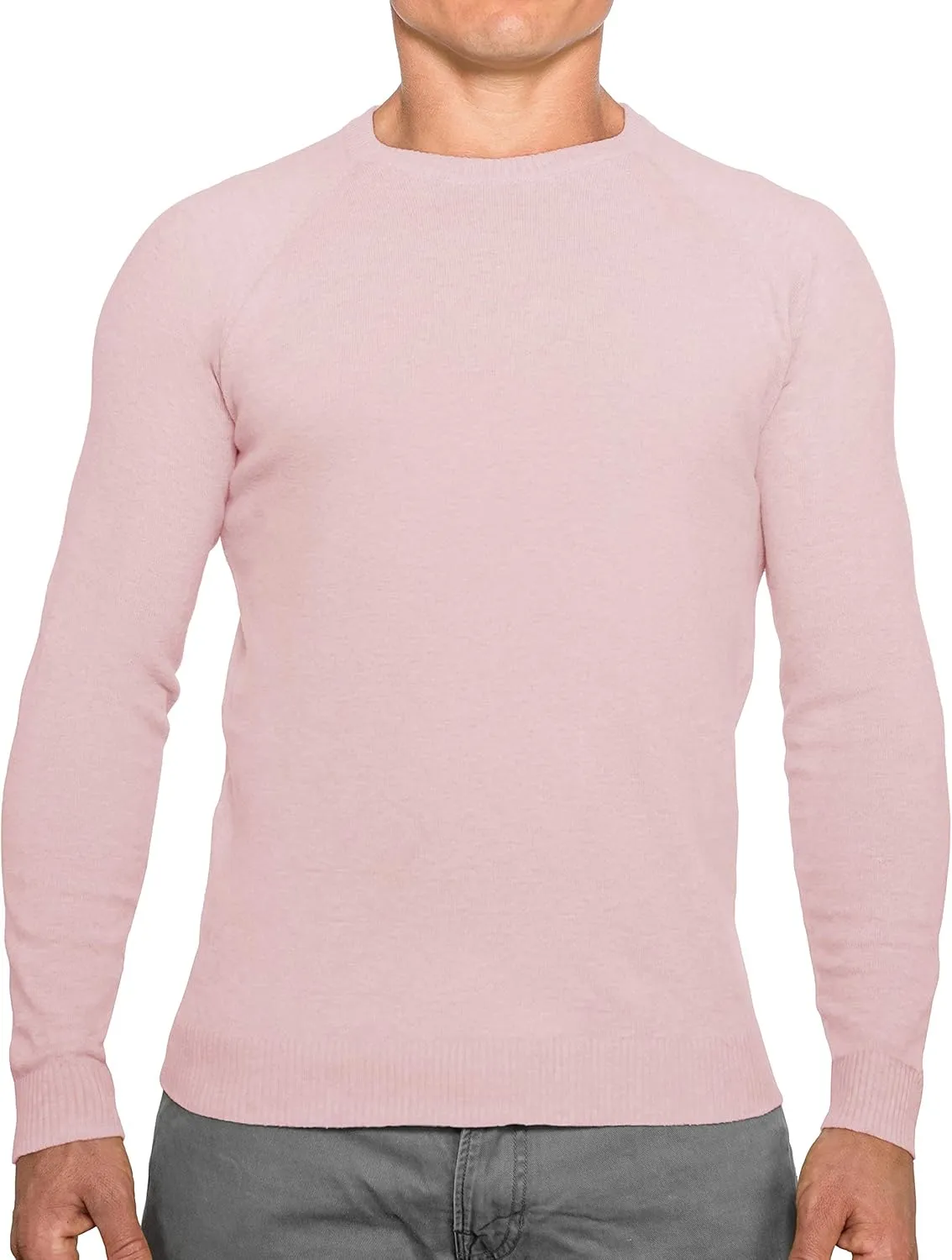 CC Perfect Slim Fit Crewneck Sweaters for Men | Lightweight Breathable Mens Sweater | Soft Fitted Pullover for Men