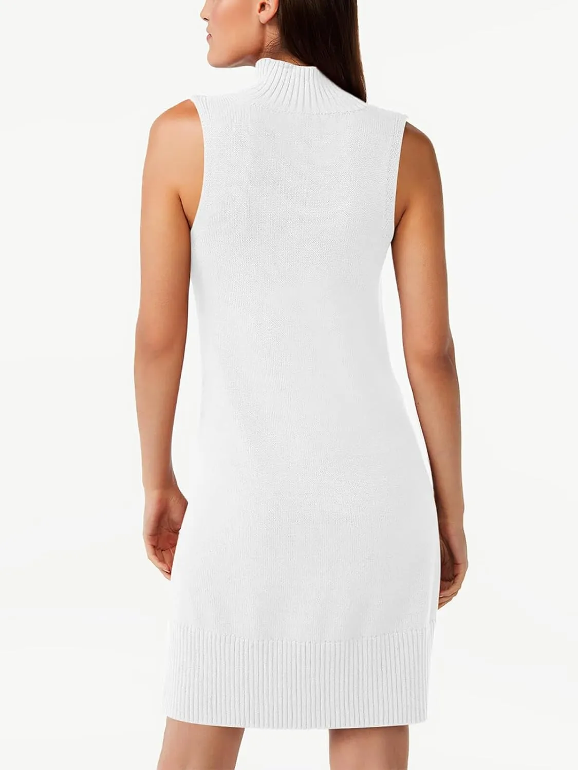 Chang Yun Women's Sleeveless Turtleneck Sweater Dresses 2024 Casual Knit Pullover Sweaters Dressy Bodycon Tank Mini Dress