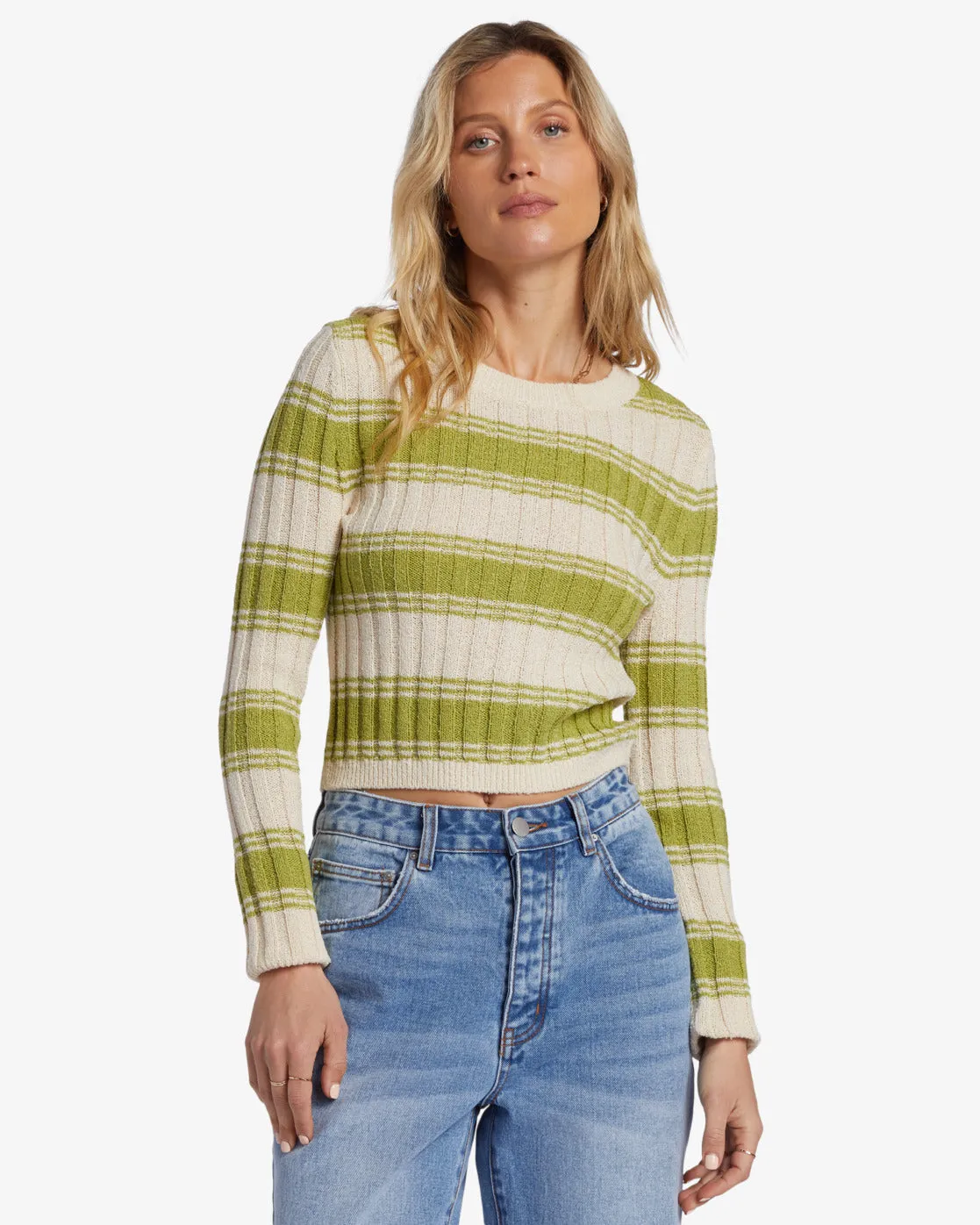 Clare Crew Neck Sweater - Palm Green