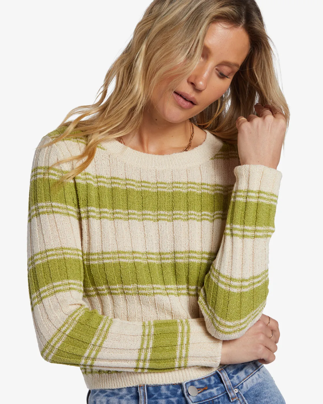 Clare Crew Neck Sweater - Palm Green