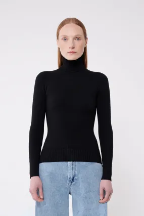 Coal Peachskin Long Sleeve Turtleneck