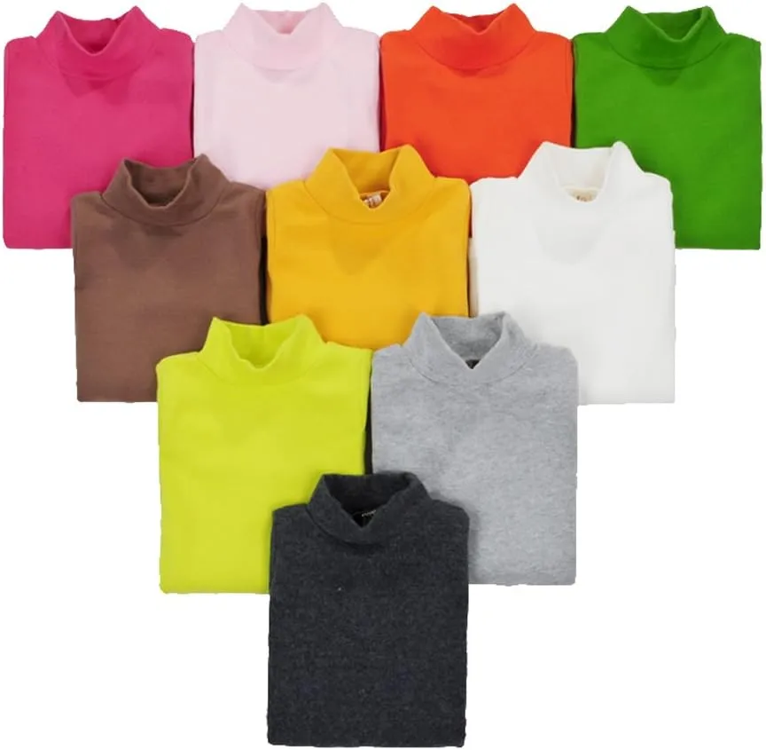 CuteOn Children Unisex Solid Color Kids School Uniform Long Sleeve Turtleneck T-Shirt
