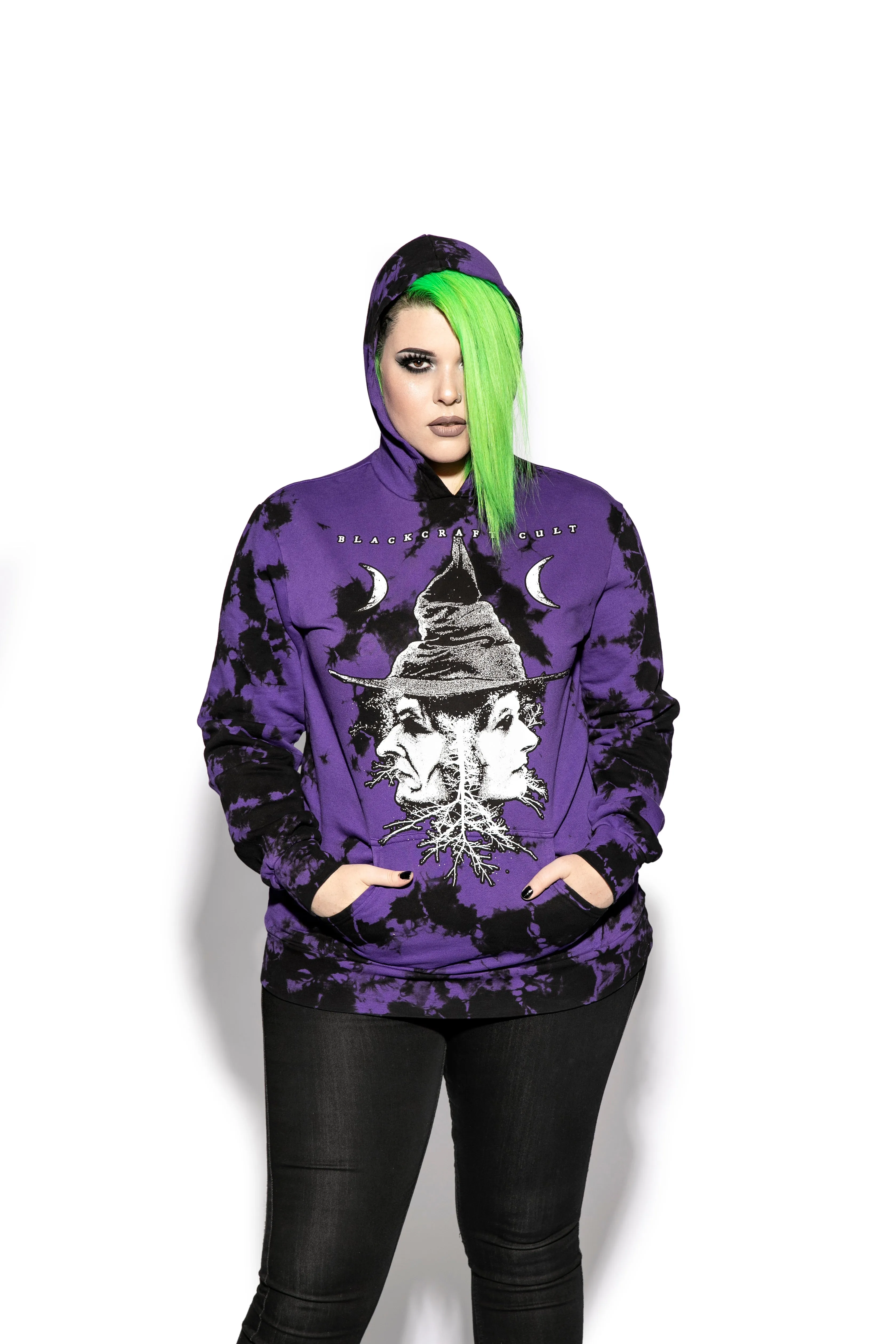 Stylish Purple Lightning Dye Hooded Pullover - Enhanced Title for E-commerce Product
