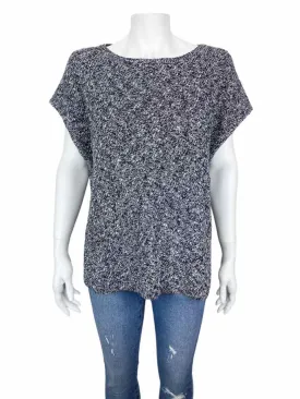 Eileen Fisher Women's Marled Organic Cotton/Linen Sweater Black/White Size M