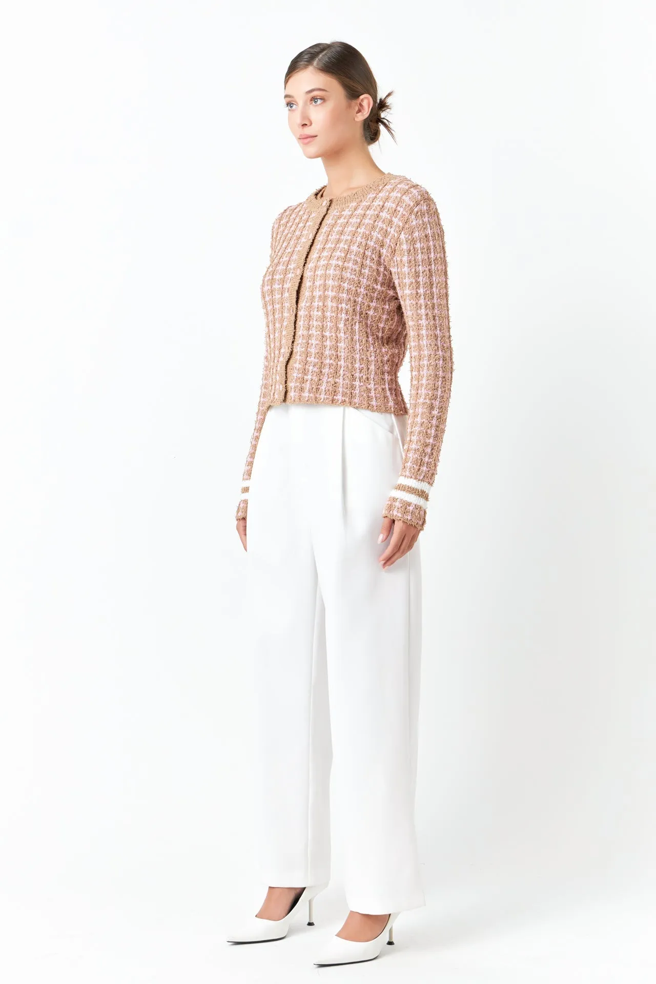 Endless Rose - Check Sweater Cardigan