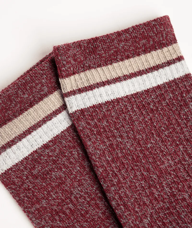 Premium Everyday Merino Crew Socks in Brick Red