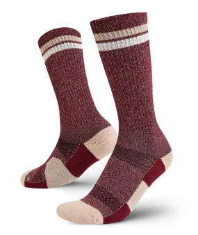 Premium Everyday Merino Crew Socks in Brick Red