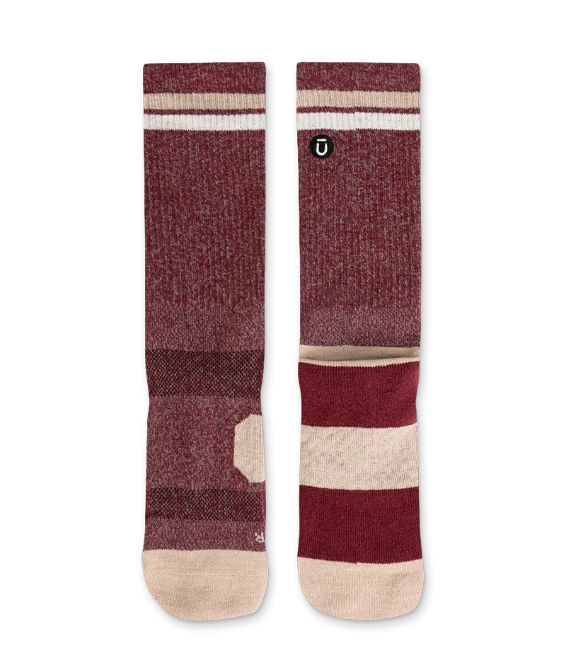 Premium Everyday Merino Crew Socks in Brick Red