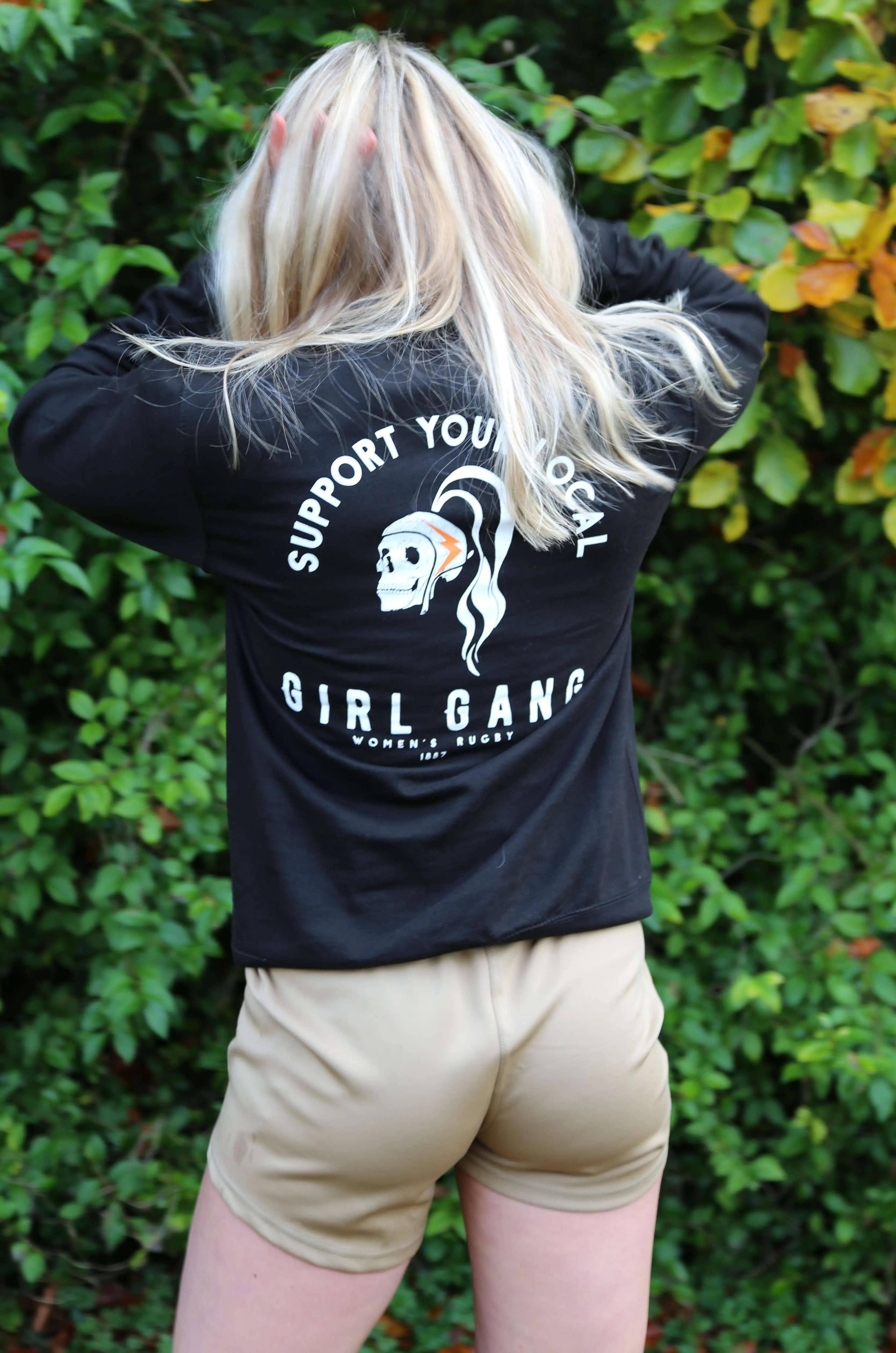 Here is an optimized title with modifiers for your e-commerce product: Cozy Girl Gang Graphic Crewneck Fleece Sweatshirt.
