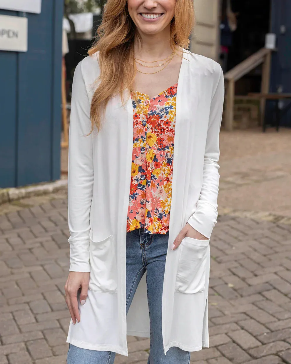 Grace & Lace Casual Day Modal Cardigan - Ivory