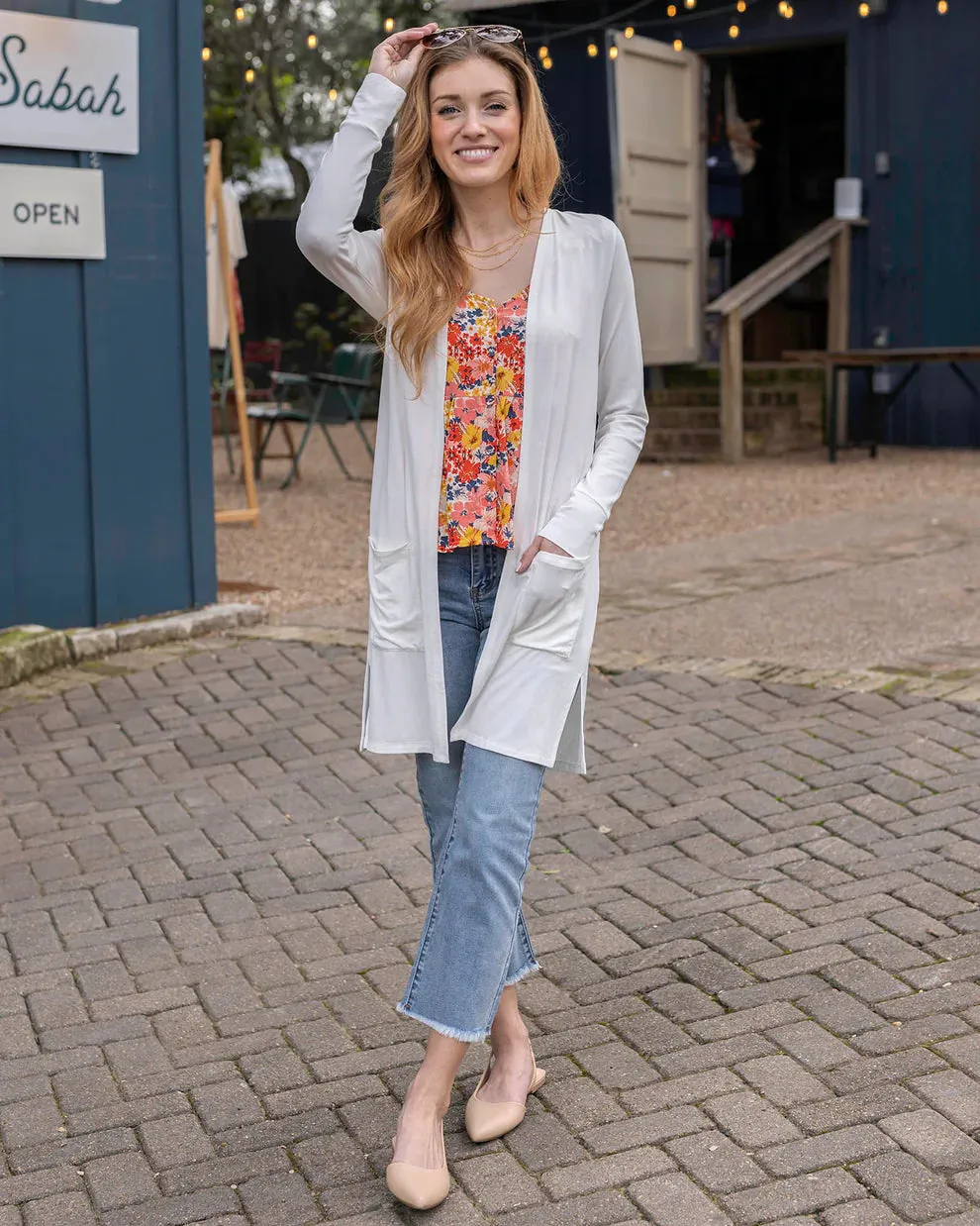 Grace & Lace Casual Day Modal Cardigan - Ivory