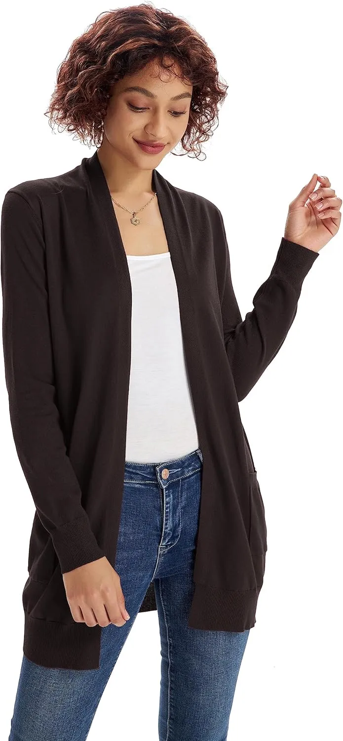 GRACE KARIN Women Lightweight Cardigan Sweaters with Pocket Long Sleeve Shrugs