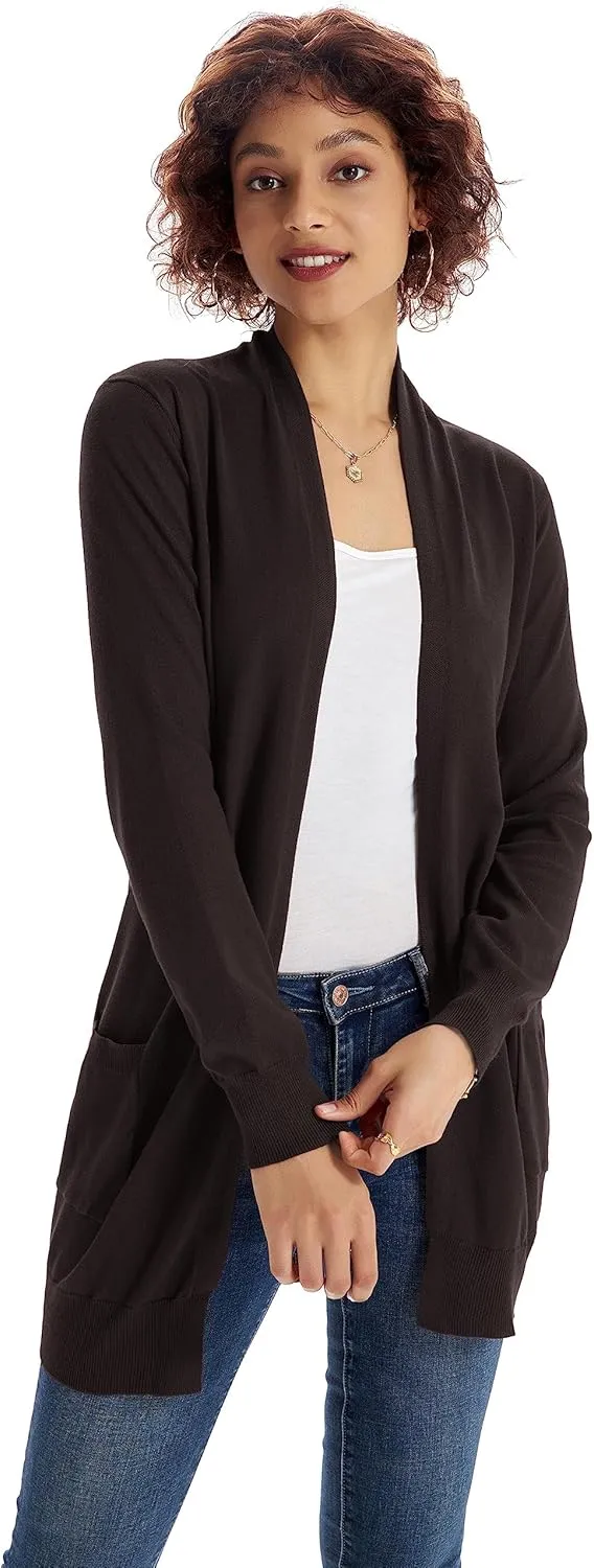 GRACE KARIN Women Lightweight Cardigan Sweaters with Pocket Long Sleeve Shrugs