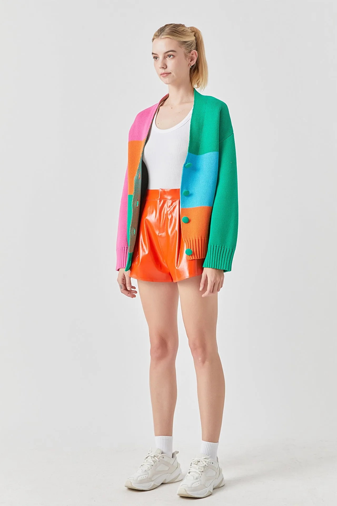 Grey Lab - Abstract Colorblock Cardigan