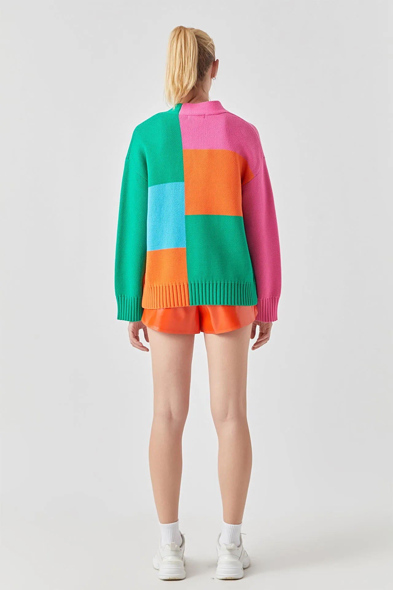 Grey Lab - Abstract Colorblock Cardigan