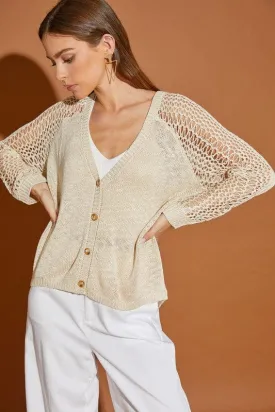 Hollow Detail Cardigan Sweater *Online Only *