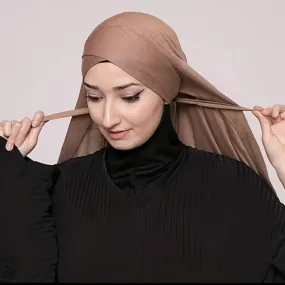 Solid Color Single-Layer Cross-Stretch Hijab - MH059