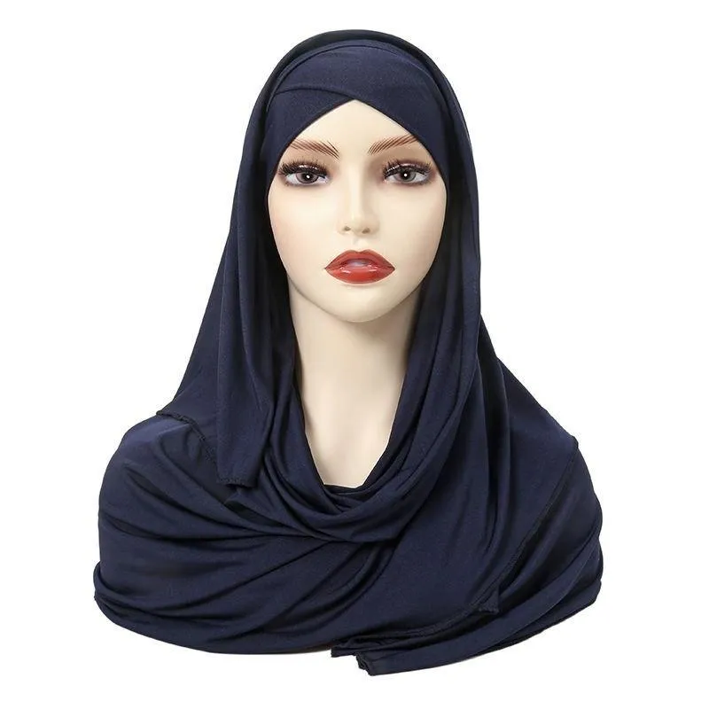 Solid Color Single-Layer Cross-Stretch Hijab - MH059