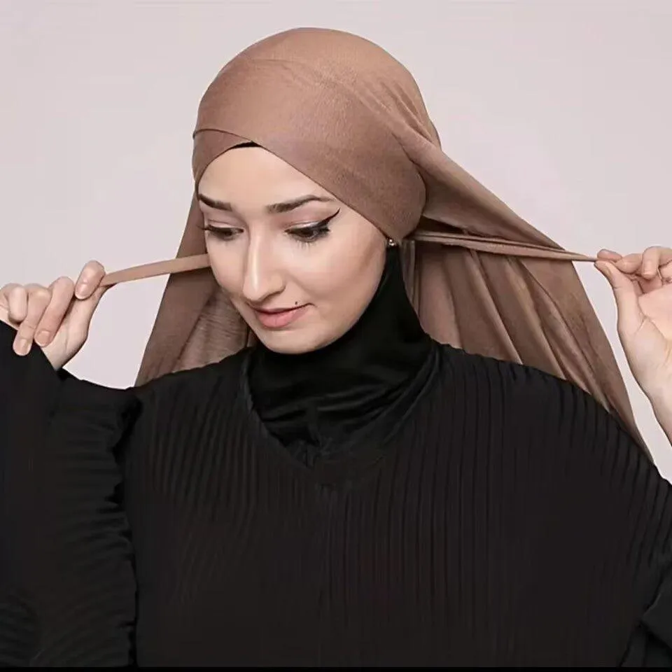 Solid Color Single-Layer Cross-Stretch Hijab - MH059
