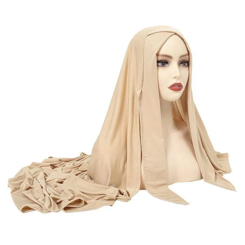Solid Color Single-Layer Cross-Stretch Hijab - MH059