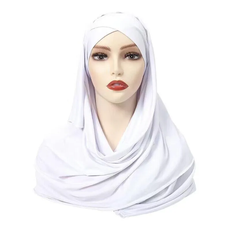 Solid Color Single-Layer Cross-Stretch Hijab - MH059
