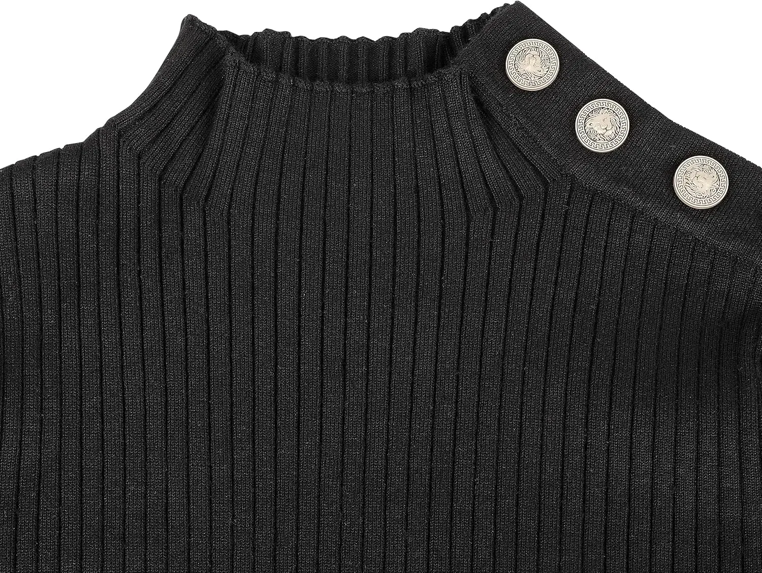 PrettyGuide Women's Short Sleeve Sweater Tops Mock Neck with Button Pullover Slim Fit Casual Business Knit Basic Top