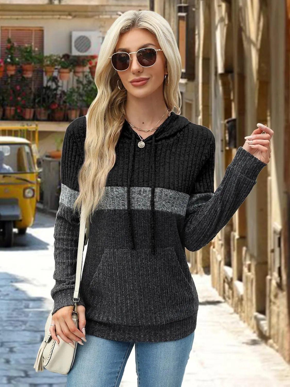 Sweaters for Women Fall Tops Long Sleeve Hoodie Ladies Sweatshirts Pullover Blouses Loose Casual Fashion Clothes