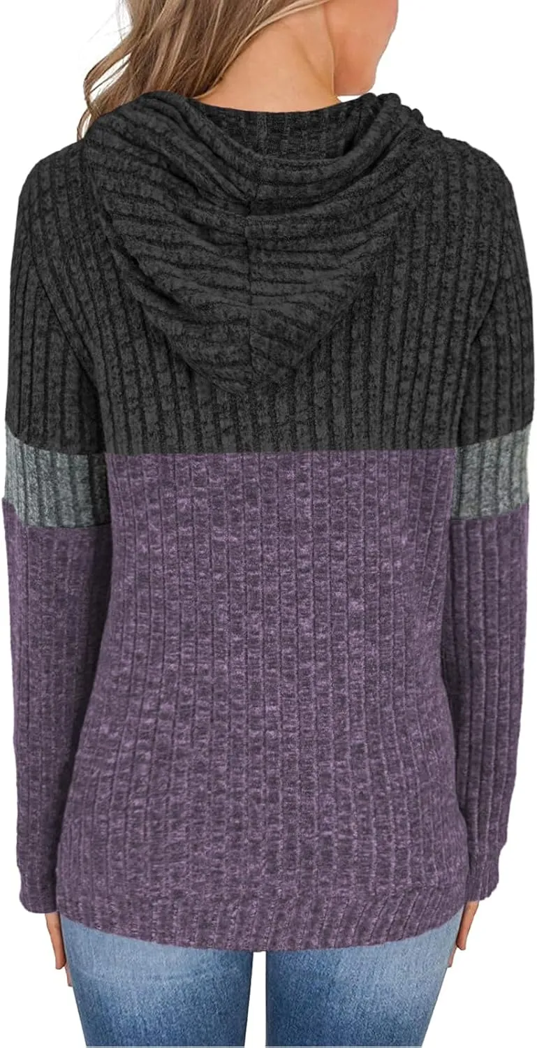 Sweaters for Women Fall Tops Long Sleeve Hoodie Ladies Sweatshirts Pullover Blouses Loose Casual Fashion Clothes