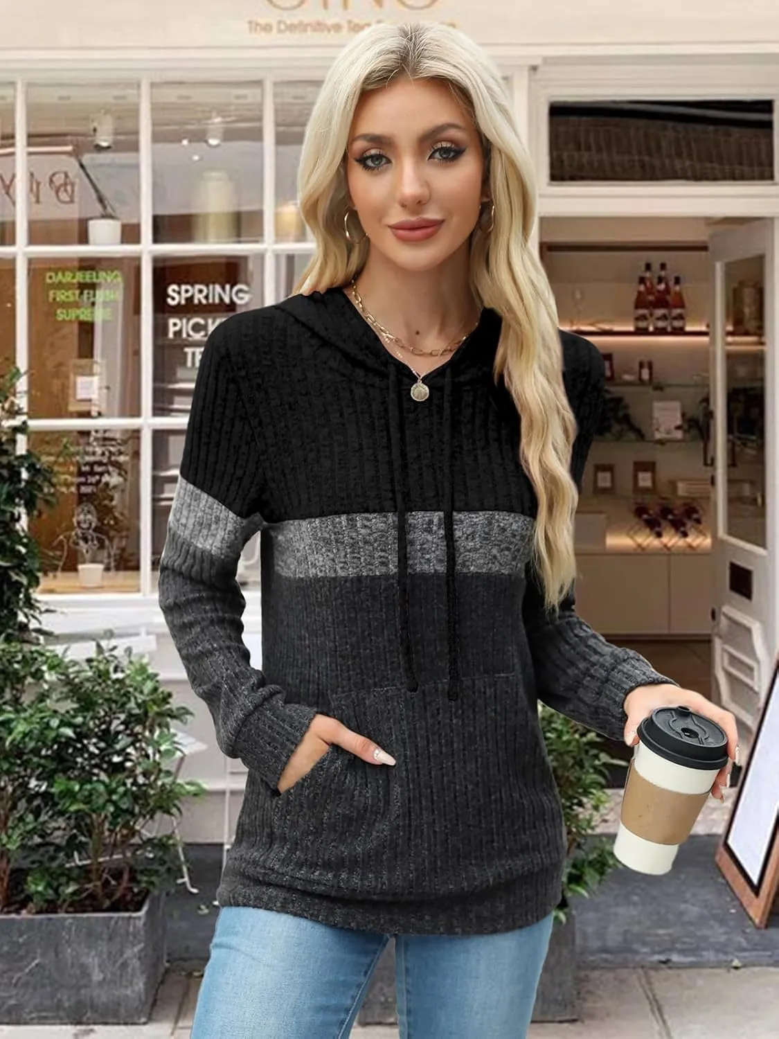 Sweaters for Women Fall Tops Long Sleeve Hoodie Ladies Sweatshirts Pullover Blouses Loose Casual Fashion Clothes