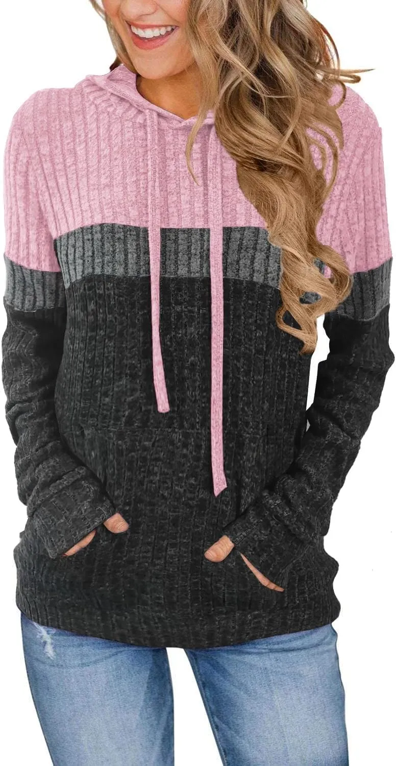 Sweaters for Women Fall Tops Long Sleeve Hoodie Ladies Sweatshirts Pullover Blouses Loose Casual Fashion Clothes