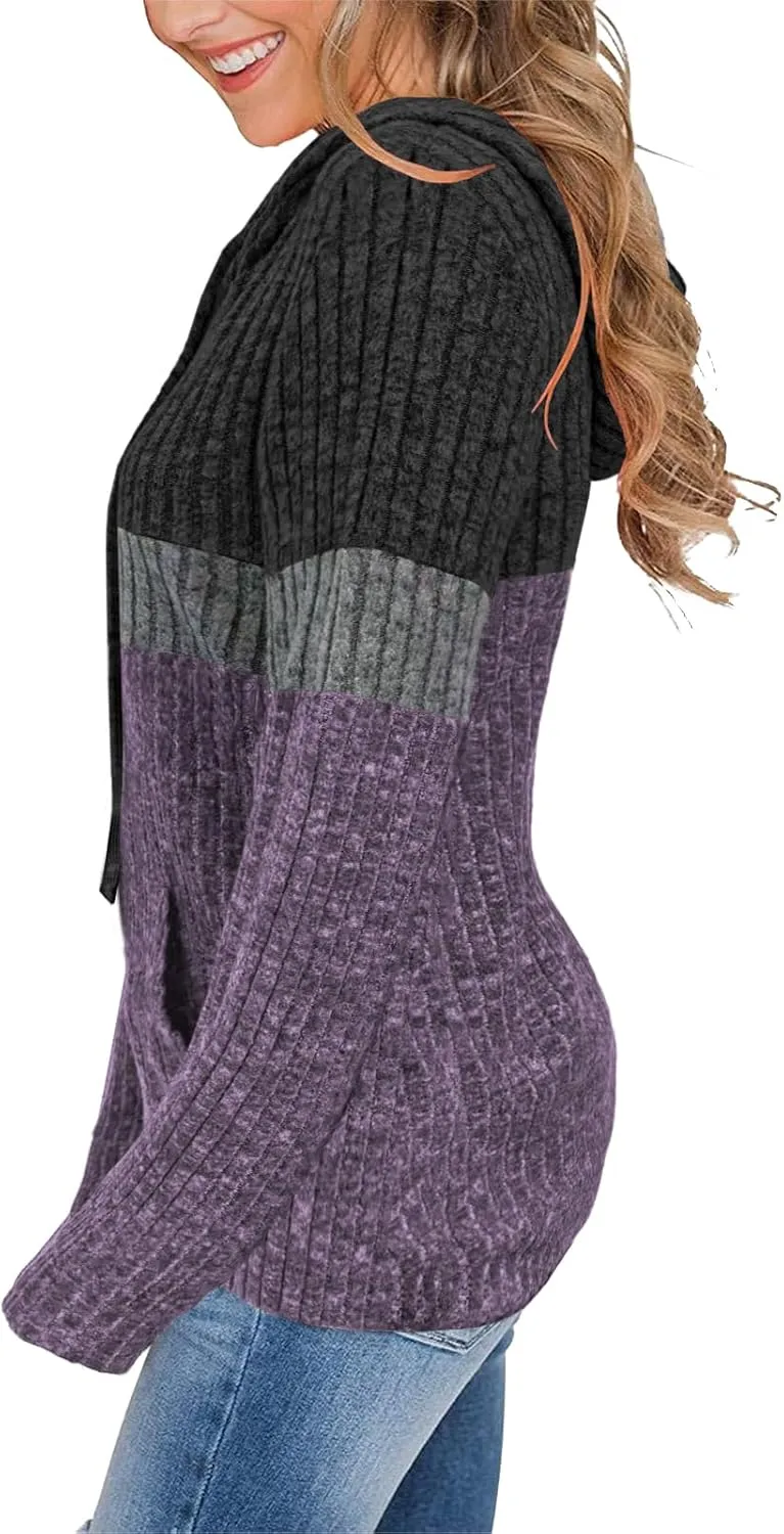 Sweaters for Women Fall Tops Long Sleeve Hoodie Ladies Sweatshirts Pullover Blouses Loose Casual Fashion Clothes