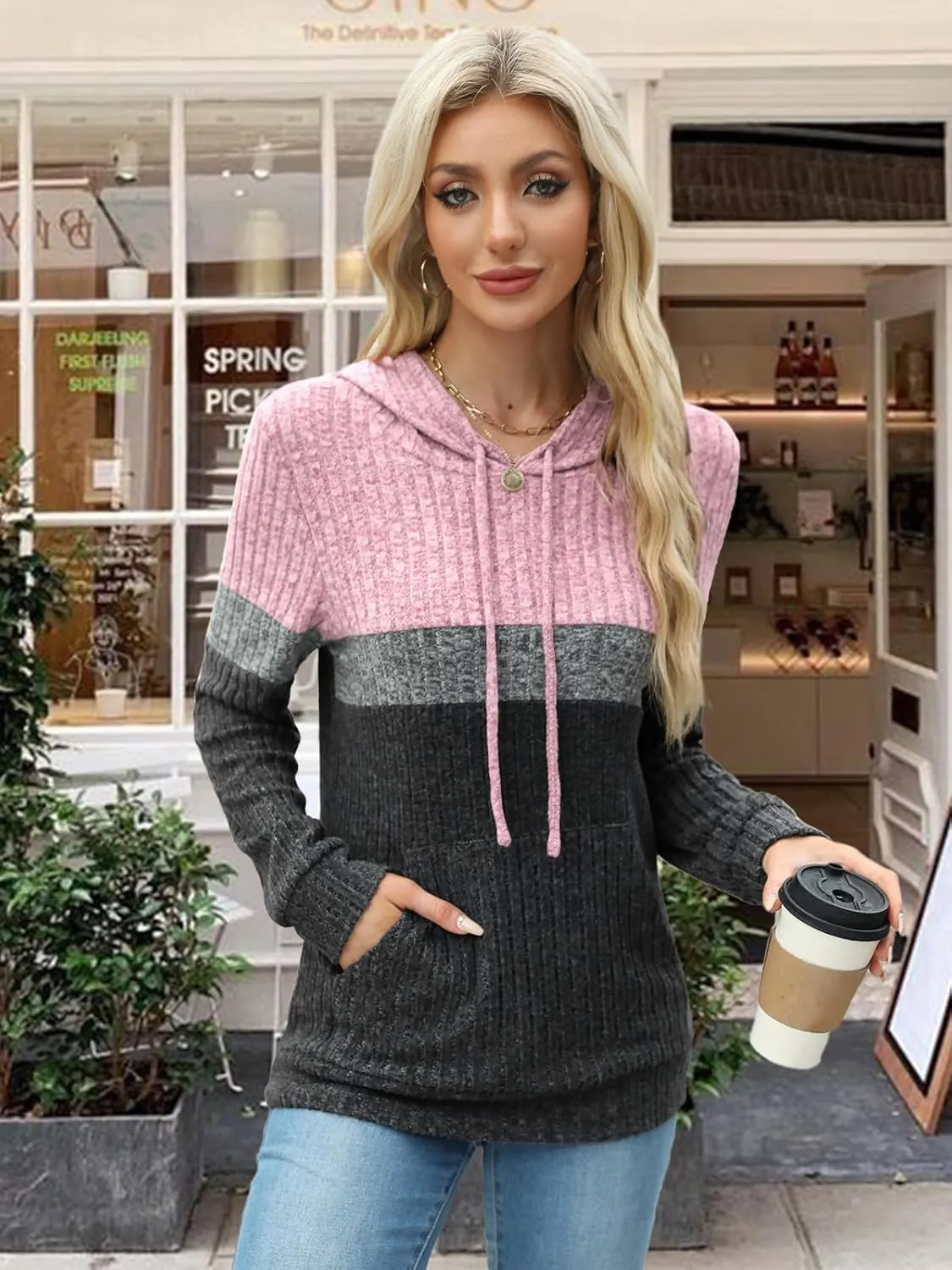 Sweaters for Women Fall Tops Long Sleeve Hoodie Ladies Sweatshirts Pullover Blouses Loose Casual Fashion Clothes