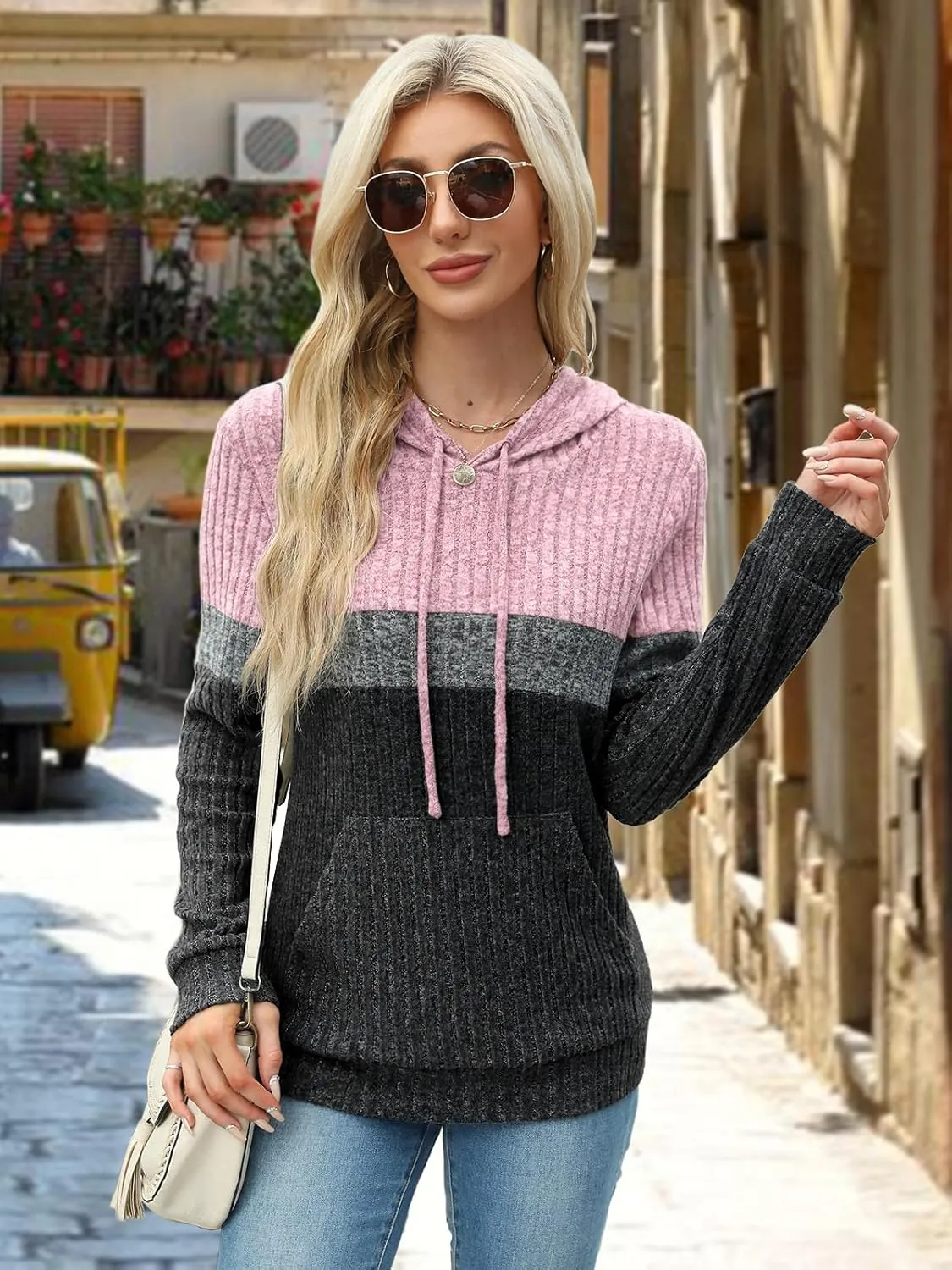 Sweaters for Women Fall Tops Long Sleeve Hoodie Ladies Sweatshirts Pullover Blouses Loose Casual Fashion Clothes