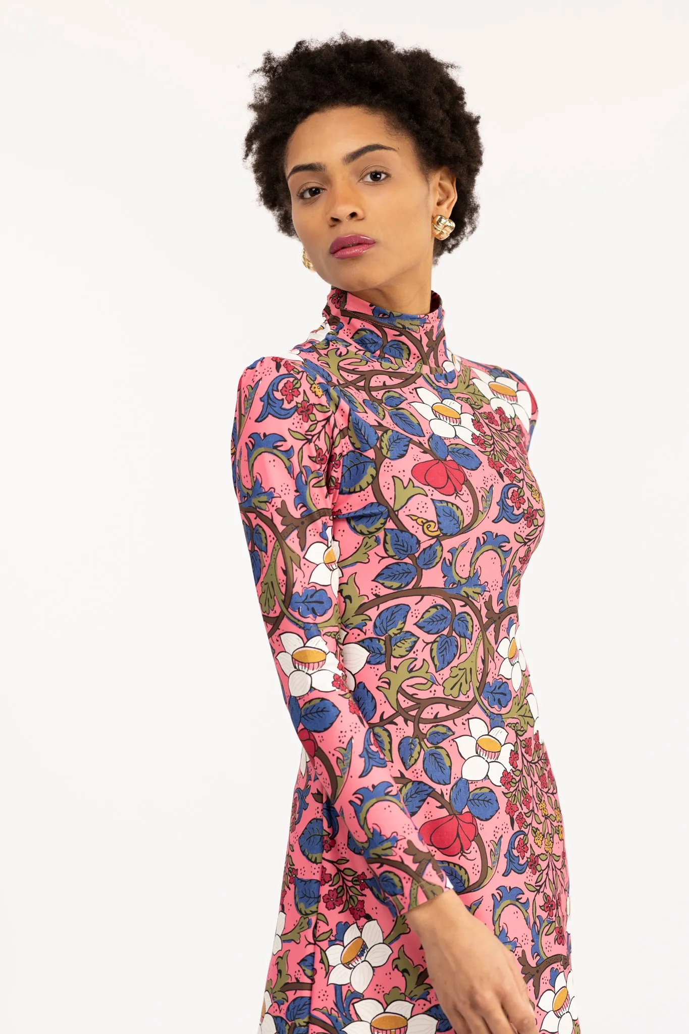 Floral Daisy Sweetheart Dress with Thorn Detail