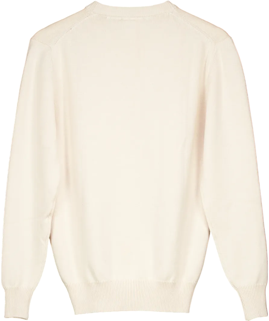 The Yale Bookstore Cream Cotton Crew Neck Sweater UK XXS
