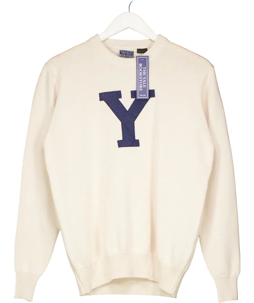 The Yale Bookstore Cream Cotton Crew Neck Sweater UK XXS