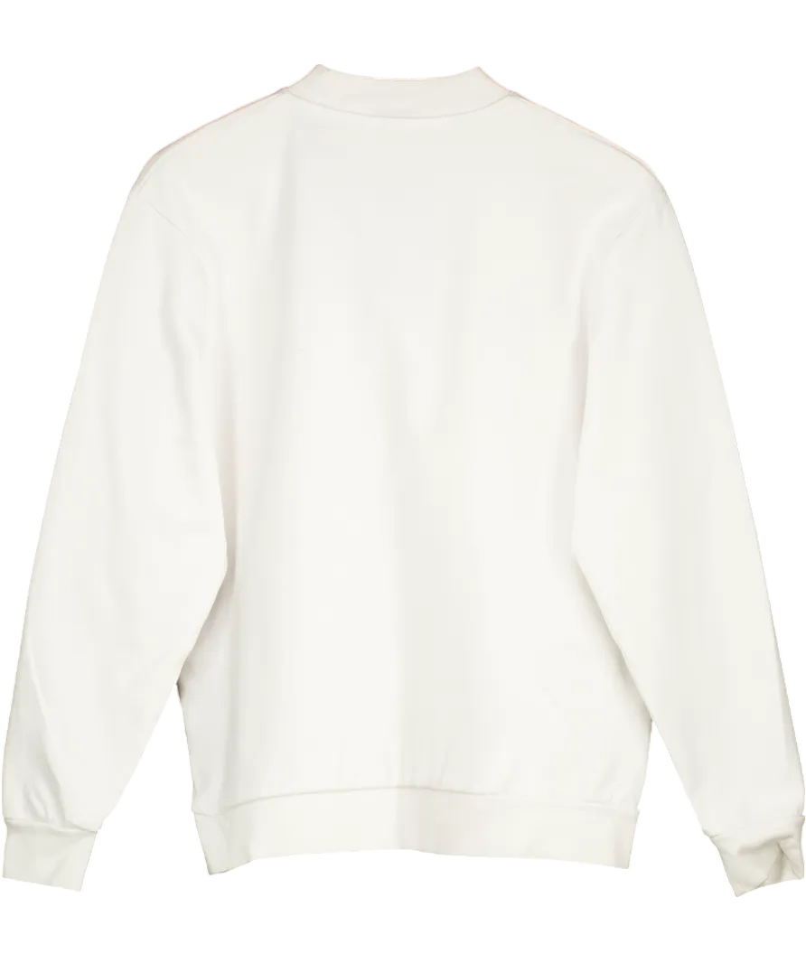 ZARA White Crew Neck Sweatshirt UK M